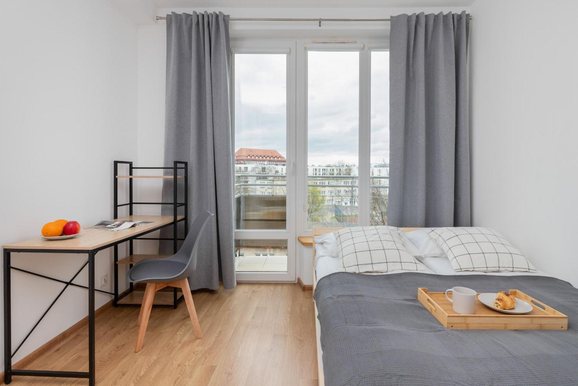 Apartment In Center With Two Desks, Balcony And Separate Kitchen By Renters Gdansk